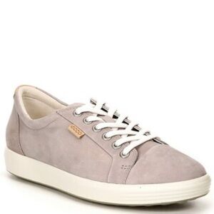 ECCO Women's Soft VII Leather Lace Up Sneakers size 9 grey rose color